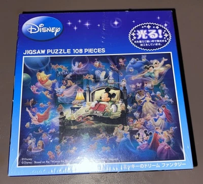 Disney Mickey's Dream Fantasy 108 Piece Glow in the Dark Puzzle Tenyo D108-997 - Image 1 of 4