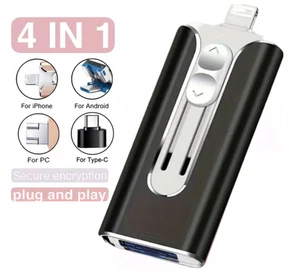 Peshoriadm Flash Drive,Micro USB+8 Pin+USB 3.0 Mobile Phone Computer U-Disk - Picture 1 of 13