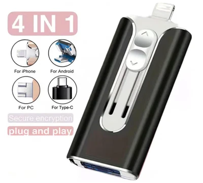 Peshoriadm Flash Drive,Micro USB+8 Pin+USB 3.0 Mobile Phone Computer U-Disk - Image 1 of 4