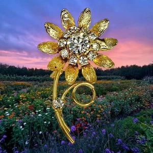 SPILLA INTRICATA VINTAGE STRASS FILIGRANA FIORE MOD MCM STRAVAGANTE SHABBY CHIC - Foto 1 di 11
