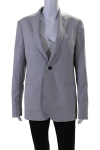 Lab Pal Zileri Womens Collared Buttoned Long Sleeve Blazer Jacket Gray Size 8 - Picture 1 of 8