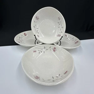 Franciscan DUET ROSE Set Of (4) 7” Cereal Soup Bowls Earthenware USA •PRISTINE• - Picture 1 of 16
