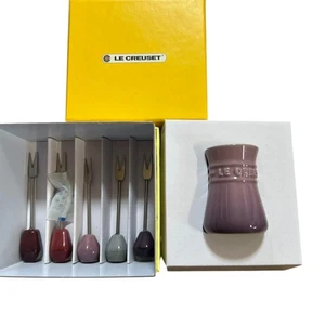 Le Creuset Maison de Paris Food Pick Set 5pc Stoneware Jar & Picks Japan - Picture 1 of 7