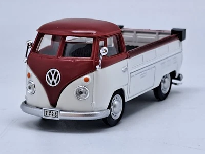 CARARAMA, VOLKSWAGEN Type 1 Bus Pick-up Bordeaux et blanc, échelle 1/43, CAR1... - Photo 1/4
