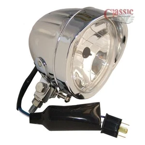 Universal Custom Chrome 4.5'' Inches Motorcycle Spotlight Bullet Style - Picture 1 of 1