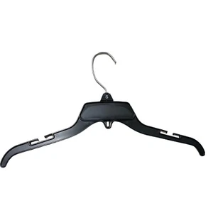 Haken Metall Kunststoff Kleiderbügel schwarz 15" Zoll Shirt Kleid Mantel Oberteil - 10er Pack - Bild 1 von 1
