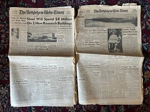 The Bethlehem Globe-Times 1963 Bethlehem Steel ~ Hill-to-hill y Minsi Trail Bridge - Imagen 1 de 9