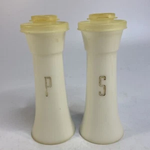 Vintage TUPPERWARE USA Large 6.5 in Hourglass White Salt Pepper Shaker Set 718 - Picture 1 of 13