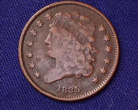 Nice  1835 Classic Head Half Cent Low Mintage  #S117 Cover