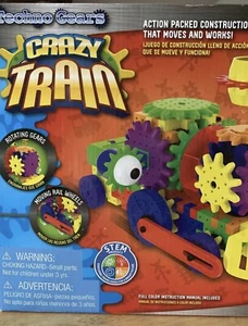 The LEARNING JOURNEY Techno Gears STEM construction Set/ CRAZY TRAIN 60+ Pc NEW! - Picture 1 of 4