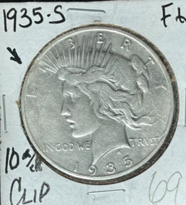 1935-S PAZ DÓLAR DE PLATA ~FINO + CLIP A LAS 10 HORAS ~BONITA MONEDA~ - Imagen 1 de 2