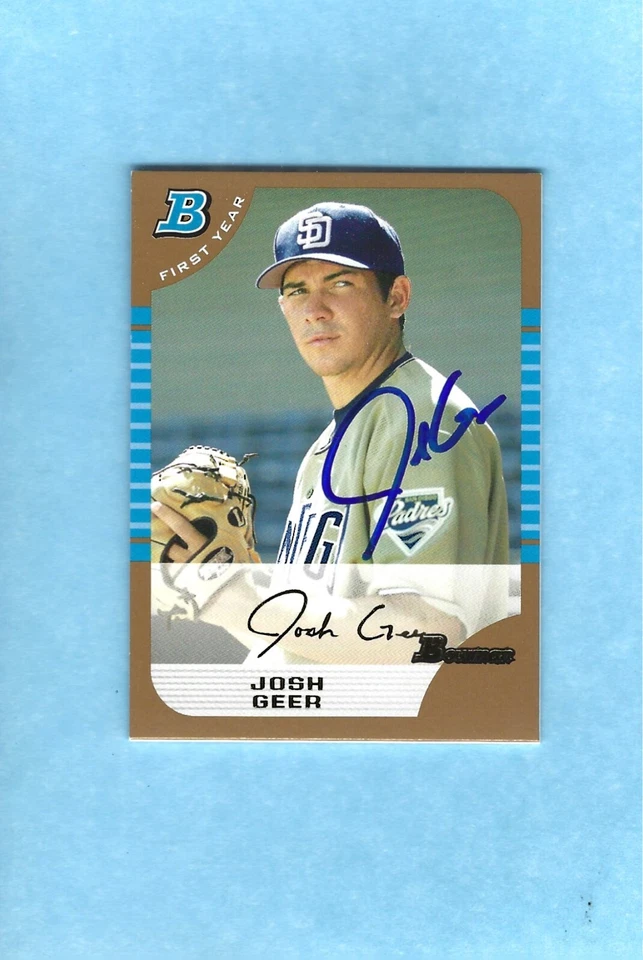 2006 Bowman Gold Josh Geer RC Rookie Auto Hand Signed Autographed - Image 1 of 1
