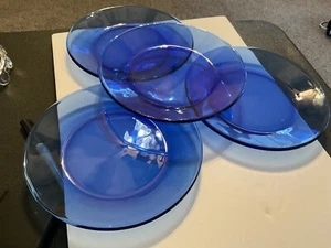 Vintage Anchor Hocking Präsenz Kobaltblau Salat Dessertteller 7 1/4" - 4er Set - Bild 1 von 3