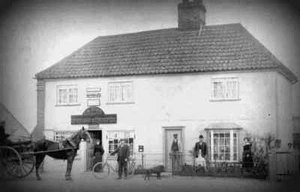 A4 Photo Cambridgeshire Chippenham Post Office Pony & Trap Dog Man Bicycle - Picture 1 of 1