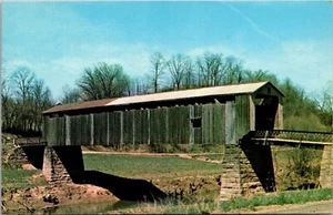 Postkarte Washinton Co. Marietta Ohio Hildreth überdachte Brücke Little Muskingum R. - Bild 1 von 2
