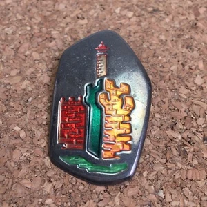 "Broche colgante vintage Israel modernista tono plata esmalte 1,75""" - Imagen 1 de 3