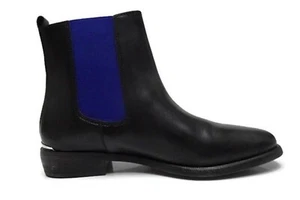 Coach Lucia Calf Elastic women's Ankle Boot, Black/Cobalt 6.5 M - Picture 1 of 4