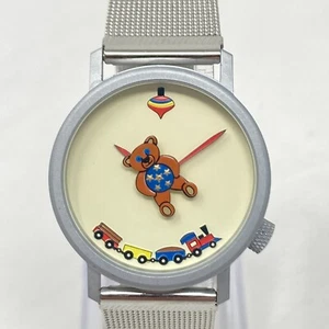 Akteo JC Mareschal Watch Women 32mm Silver Tone Teddy Bear Baby New Battery 7" - Picture 1 of 20