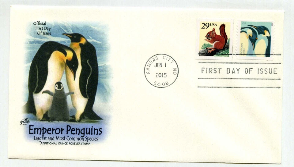 4990, Emperor Penguins coil, ArtCraft, single, FDC  - Image 1 of 1