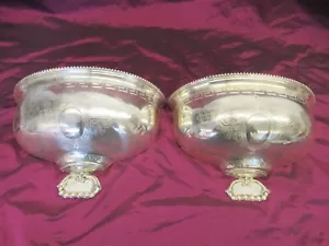 Pair Antique Victorian English silver plate wall pockets 10.25" x 7" - Picture 1 of 10