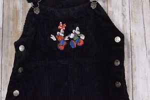 Disney Overalls Mickey for Kids Black Corduroy Overalls Youth Kid's 90s Size 10 - Picture 1 of 7