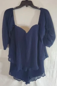 Runaway Austrailia Women's Size 10 Medium Blue Praya Jumpsuit Shorts Romper New - Picture 1 of 6