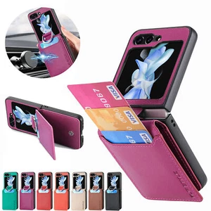 For Samsung Galaxy Z Flip 7 6 5 4 3 Card Holder Wallet Magnetic Case with Ring - Picture 1 of 51
