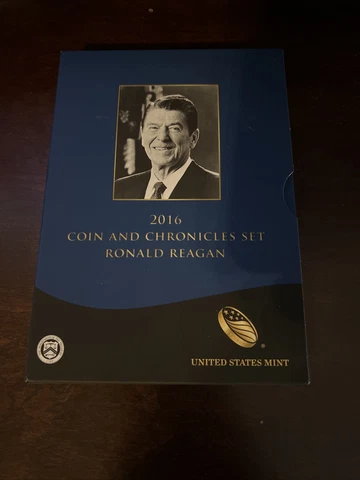 2016 Reagan Chronicles Set w/ W Mint Proof Silver Eagle and Reverse Proof Dollar Cover