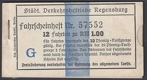 GERMANY 1920s STRASSEN TRAINS RAILWAYS REGENSBURG BOOKLET & 8 TICKETS WITH MAPS - Picture 1 of 2