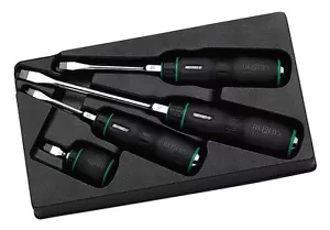 NEPROS PLASTIC GRIP SCREWDRIVER SLOTTED SET NTD1M04 MADE IN JAPAN - Picture 1 of 5