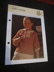 KNITTING PATTERN GIRLS AND BOYS GIRL'S OVERTOP **MUST SEE ** - Picture 1 of 1
