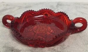 Vintage Westmoreland Ruby Red Sawtooth Point Glass Relish Candy 7” Dish - Picture 1 of 3