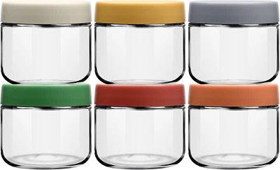 6-PK 10oz Glass Jars with Lids - Meal Prep Portion Control Containers Bowls - Image 1 of 4