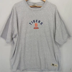 Detroit Tigers T-Shirt Russell Athletic Pro Cotton Heather Grey Embroidered 2XL - Picture 1 of 13