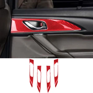 12Pcs Red Carbon Fiber Interior Door Handle Cover Trim For Mazda CX-9 2016-2022 - Picture 1 of 14