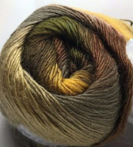 (1) 100 gram Alpaca Active Yarn #58417 Brown Gold Green Tan Fine Sport Wt 601yds - Picture 1 of 5