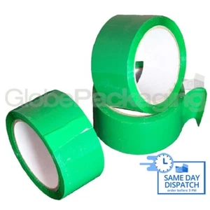 "Cinta de embalaje de 12 rollos de color verde 50 mm x 66M 2" - Imagen 1 de 7