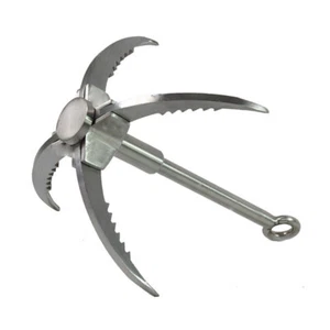Stainless Steel Folding Grappling Hook Survival Climbing Carabiner 4 Claws Tools - Picture 1 of 8