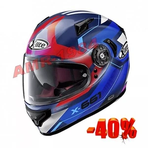 Helm Nolan X-Lite X-661 Motivator n-Com Kol. 45 Größe L Blau Rot Weiß - Bild 1 von 3