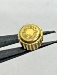 Longines corona a vite placcata oro giallo originale D.4.7mm Filettatura 3mm P90 - Imagen 1 de 4