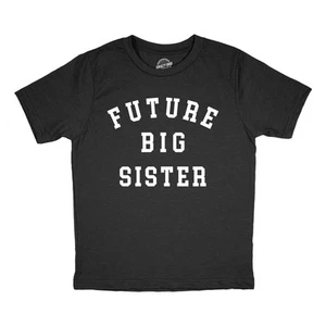 Youth Future Big Sister T Shirt Funny Sibling New Baby Joke Tee For Kids - Picture 1 of 7