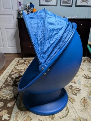 Cadeira de ovos giratória IKEA Ps Lömsk RARA AZUL com dossel para crianças - Imagem 1 de 4