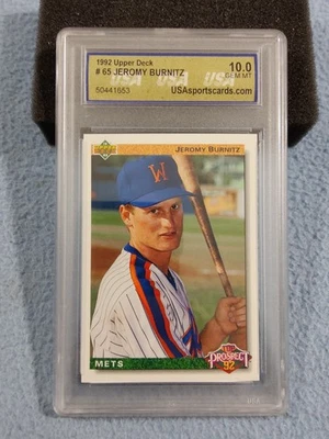 1992 UPPER DECK JEROMY BURNITZ #65 ROOKIE RC USA 10 GEM MINT NEW YORK METS - Image 1 of 2