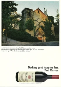1973 Paul Masson Wine Mountain Winery Nothing Good Happens Fast vintage Print AD - Picture 1 of 1