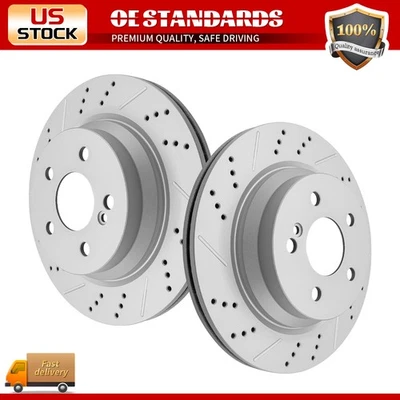 Rotores de freio traseiros perfurados a disco para Mercedes-Benz CLS400 E350 E550 GLK250 GLK350 - Imagem 1 de 4