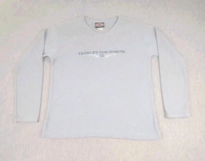 Винтажная рубашка Harley Davidson сделано в США женский размер маленький синий Palm Springs CA - Изображение 1 из 4