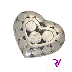 John Hardy Sterling Silver 2003 Kali Heart Pebble Stone Dot Tie Tack Lapel Pin - Imagen 1 de 6