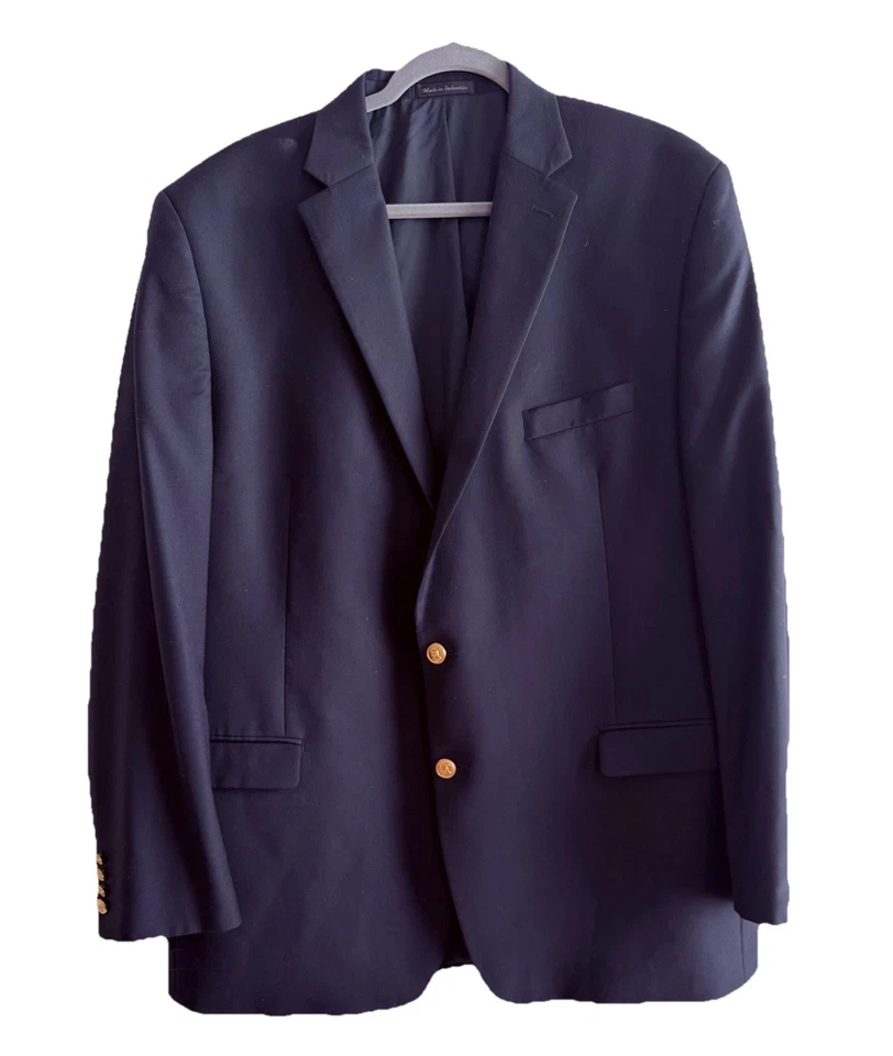Blazer de Lana para Hombres 48L Azul Marino Forrado Botón Dorado Lauren Ralph Lauren Chaqueta Foto 1 de 4