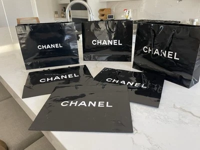 CHANEL Small Gift Bag Classic Black Empty Paper Bag Shopping Lot Of 6 👜 - Image 1 of 4