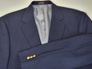 Stafford Navy Blue Suit Jacket Blazer Mens Size 40R Gold Buttons - Picture 1 of 9